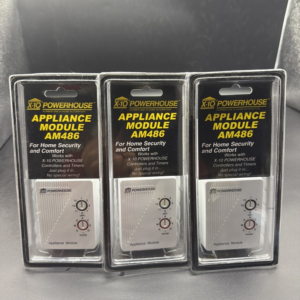 3- X10 Powerhouse AM486 Appliance Module IVORY, Brand New Sealed, Free Shipping